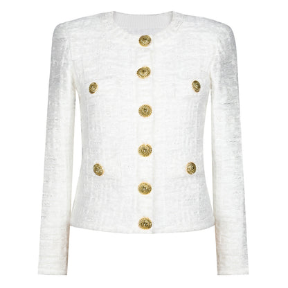 Women's Quality Spring Autumn Long Sleeve Round Jackets