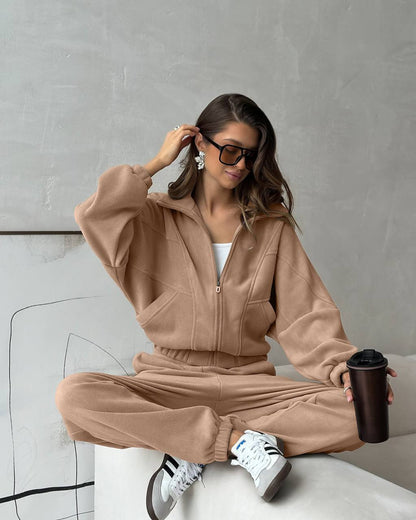 Women's Stylish Long-sleeved Casual Sports Trousers Suits