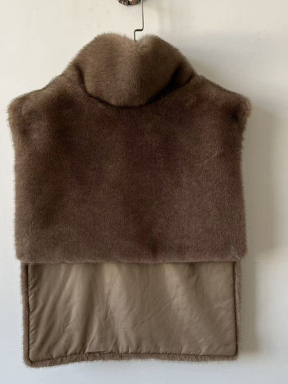 Warm Mink Fur Turtleneck Street Fashion Coats