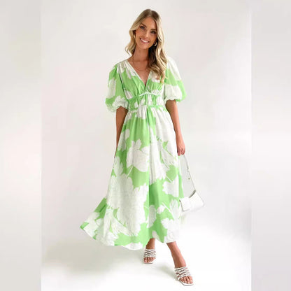 Women's Long Dress Summer Temperament Printed High-grade Dresses