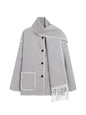 Women's Fashion Woolen Thick Loose With Scarf Coats