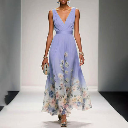 Summer Fashion Sexy Deep V Chiffon Dresses