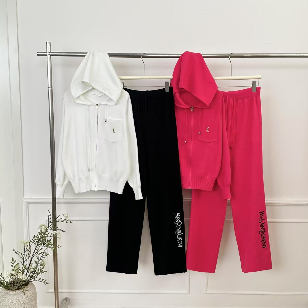 Women's Casual Fashion Zipper Elastic Wide Leg Suits
