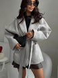 Women's Solid Color Thick Woolen Fashion Belt Coats