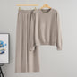 Women's Autumn Elegant Rhinestone Loose Wide Leg Suits