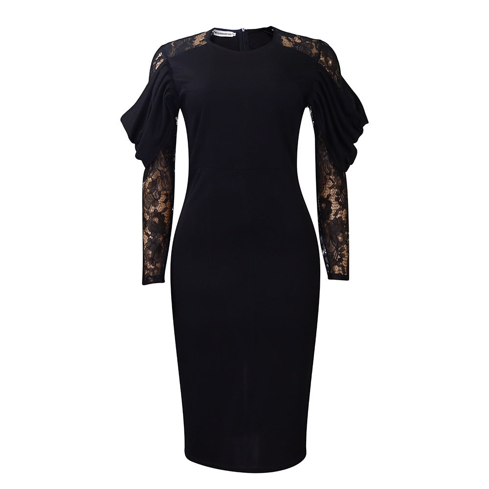 Women's Temperament Lace Slim Fit Patchwork Sexy Dresses