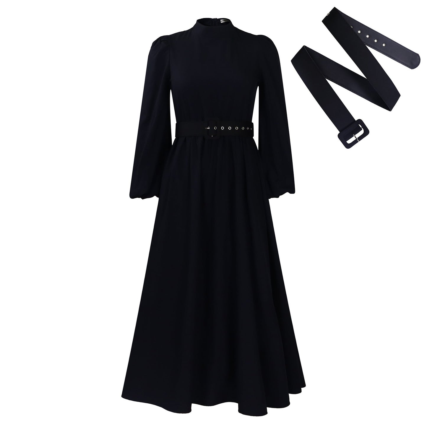 Women's Turtleneck Sleeve Waist Temperament Slimming Large Dresses