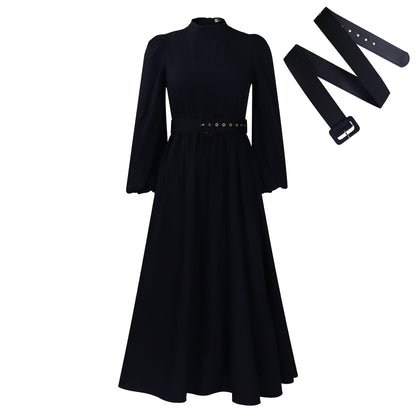 Women's Turtleneck Sleeve Waist Temperament Slimming Large Dresses