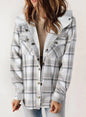 Women's Casual Plaid Hooded Woolen Fleece-lined Warm Coats