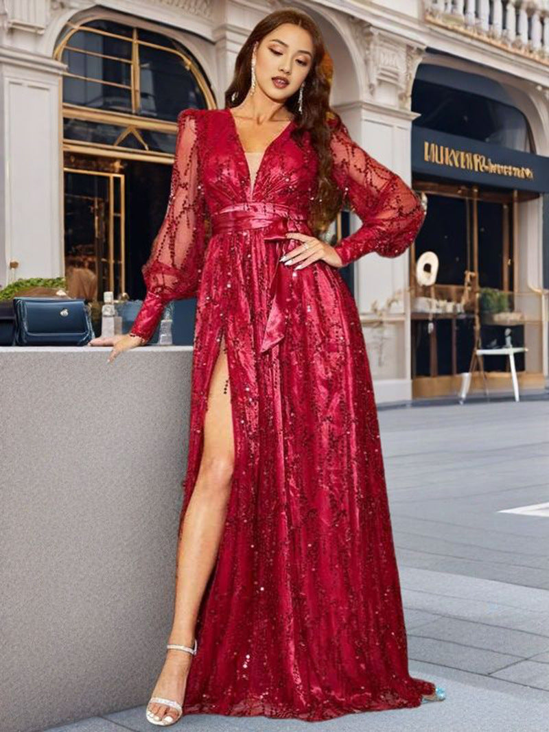 Temperament Commute Deep V Halter Spaghetti Dresses