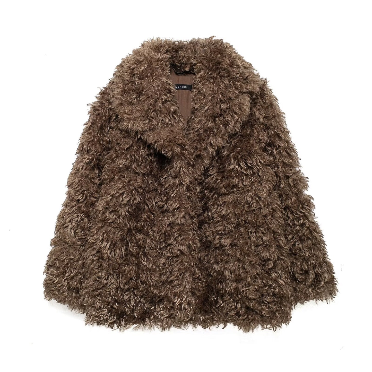 Women's Autumn Artificial Fur Effect Mid-length Coats