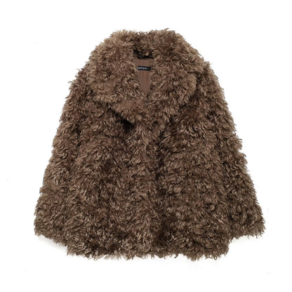 Women's Autumn Artificial Fur Effect Mid-length Coats