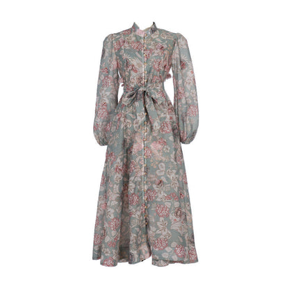 Catwalk Design Sense Hanging Flower Long Dresses