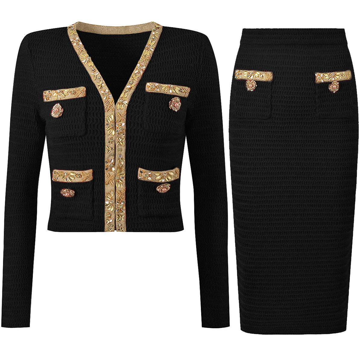 High Quality Fashion Knitted Sequin Bead Cardigans