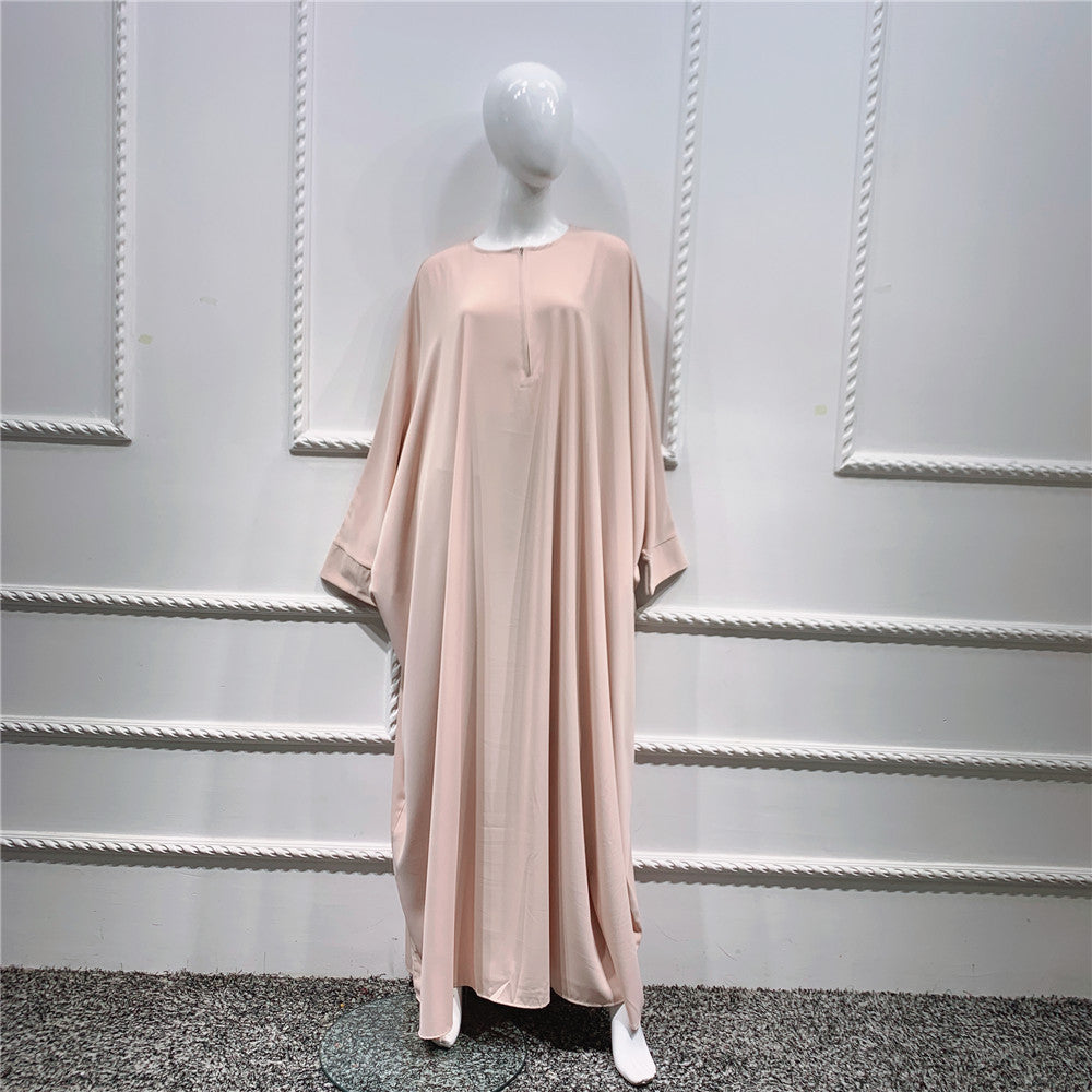 Large Swing Solid Color Batwing Sleeve Dresses
