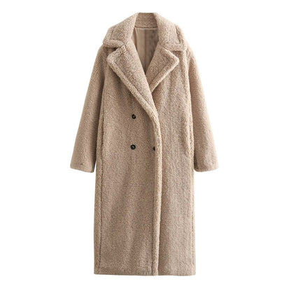 Women's Street Fashion Fleece Long Overcoat Outerwear Coats