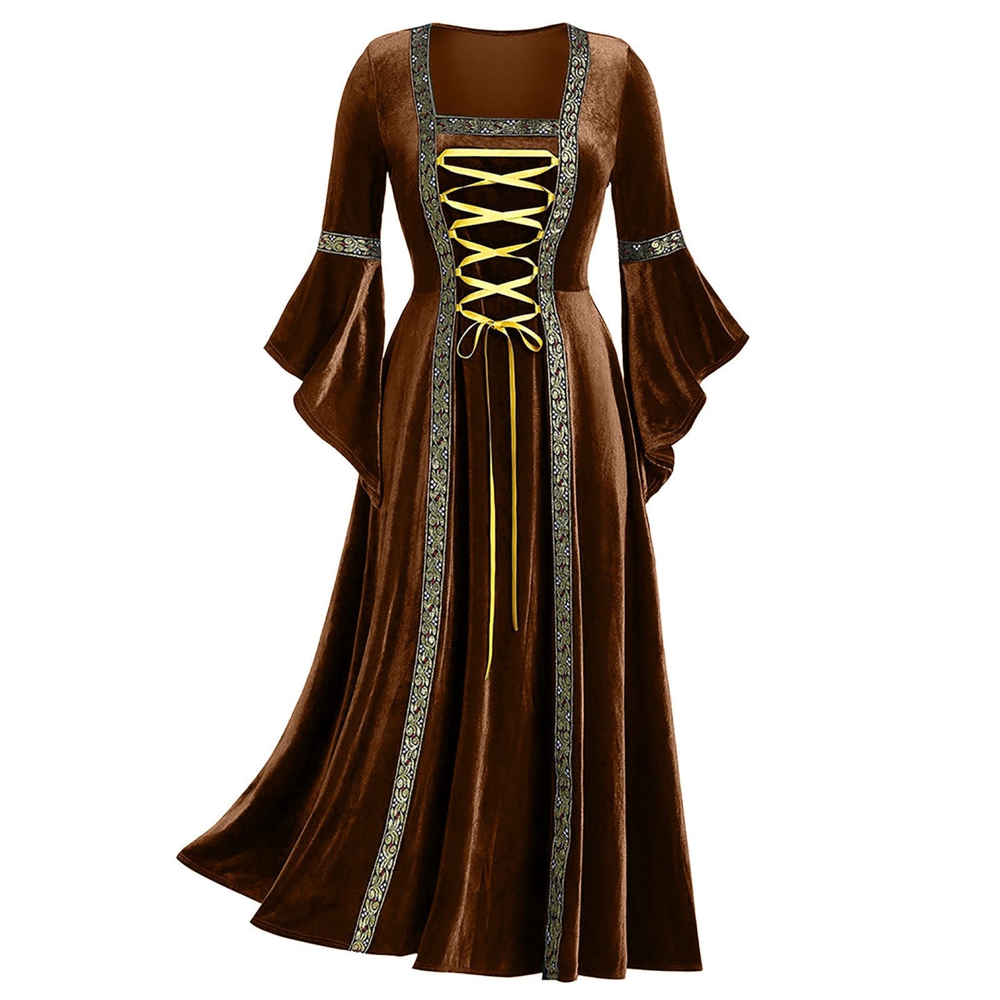 Women's Gothic Punk Long Sleeve Tied Dress Dresses