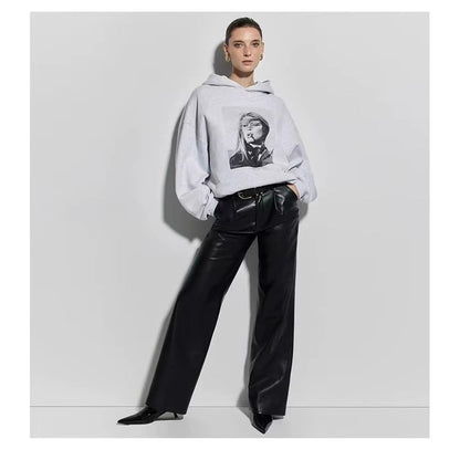Women's Portrait Beauty Cigarette Digital Printed Fleece Sweaters