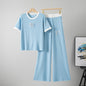 Women's Fashion Two-piece Embossed Rhinestone Letter Short-sleeved Suits
