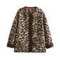 Women's American Printed Fashionable Loose Lamb Fur Coats