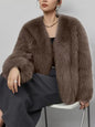 Women's Fur Artificial Fashion Fox Fluffy Plush Coats