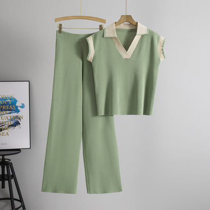 Women's Knitted Two-piece Summer Loose Slimming Fashion Suits