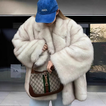Senior Idle Style Faux Fox Fur Coats