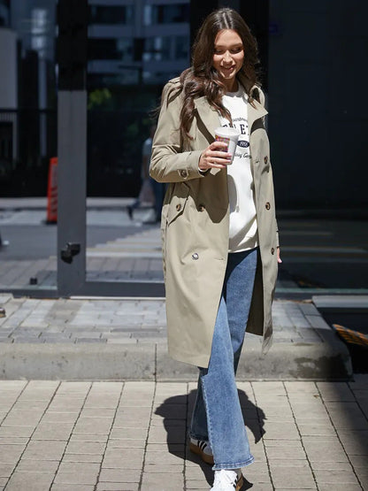 Women's Double Breasted Dust Classic British Style Jackets