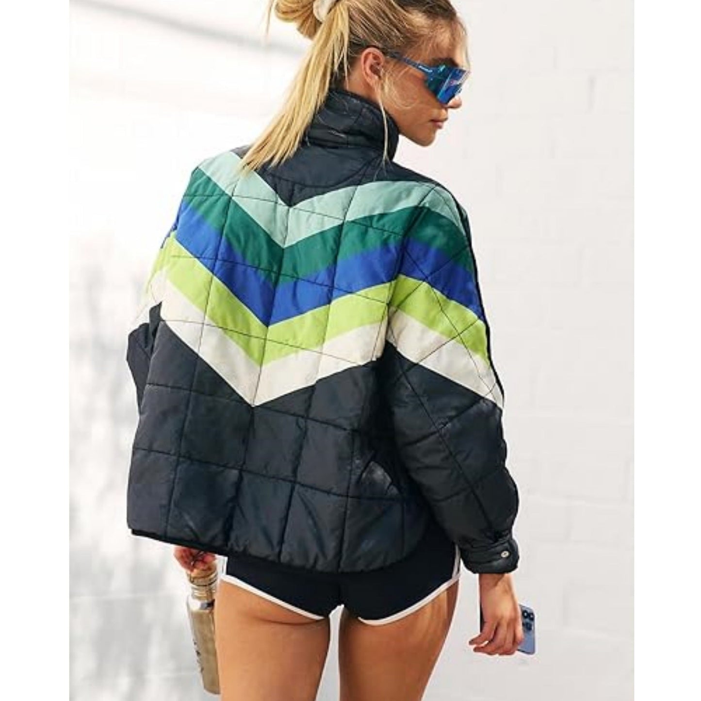 Women's Printing Long-sleeved Zipper Outerwear Shirt With Coats