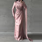 Women's Elegant Irregular Pleated Slim Green Dress Dresses