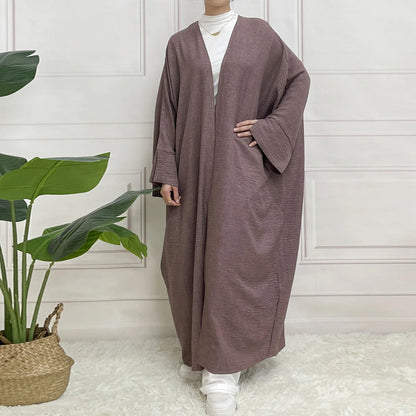 Muslim Two-tone Plain Long Sleeve Dress Dresses