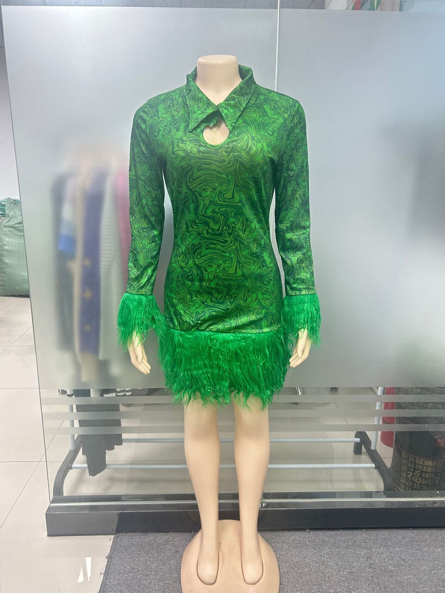 Women's Pretty Charming Patchwork Lapel Dress Dresses