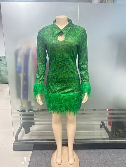 Women's Pretty Charming Patchwork Lapel Dress Dresses