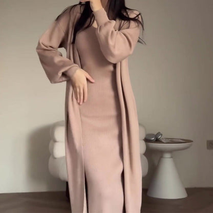 Women's Autumn Fashion Solid Color Long Dress Suits