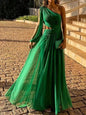 Solid Color Midriff Outfit Elegant Long Dresses