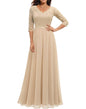 Classic Dress Lace Long Patchwork Noble Dresses