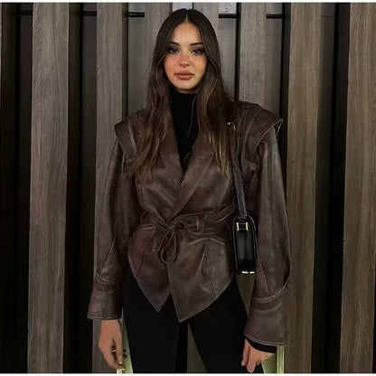 Women's New Street Design Retro Leather Jackets