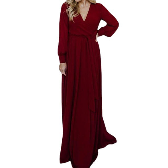 Women's Autumn Dress Long Elegant Multicolor Dresses