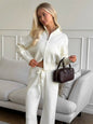 Women's Long Sleeve Zipper Trousers Sports Two-piece Suits
