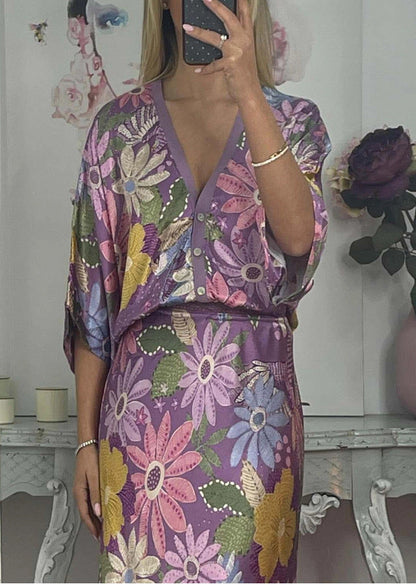 Elegant Home Satin Printed Sleeve Wrapped Suits