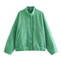 Women's Stand Collar Pocket Loose Pilot Coats