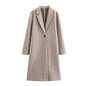 Women's Temperament Wild Button Decoration Soft Overcoat Coats