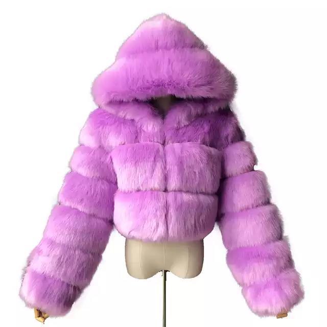 Creative Glamorous Imitation Fur Overcoat Fashion Coats