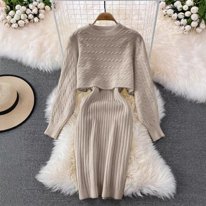 Classic Party Casual Twist Wool Sling Dresses
