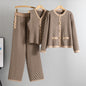 Women's Slouchy Fashion Temperament Knitting Three-piece Suits