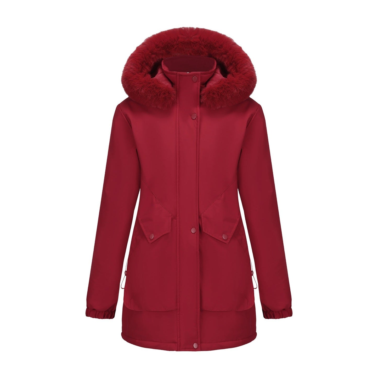Women's Parka Fleece-lined Korean Style Big Fur Coats
