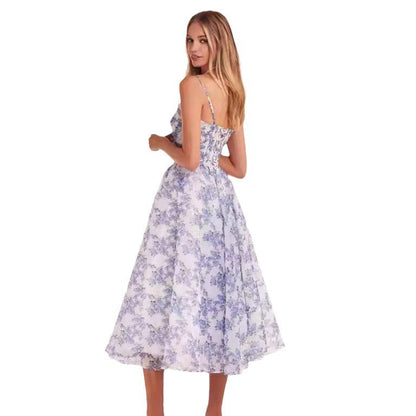 Women's Fashion Chiffon Fairy Mid-length Elegant Dress Dresses