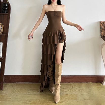 Women's Summer Irregular Cinched Slim Fit Graceful Fashionable Casual Dresses
