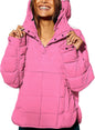 Women's Solid Color Hooded Pullover Pocket Long Coats