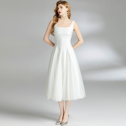 Women's Dress Summer Stitching Mesh Puffy Fairy Dresses